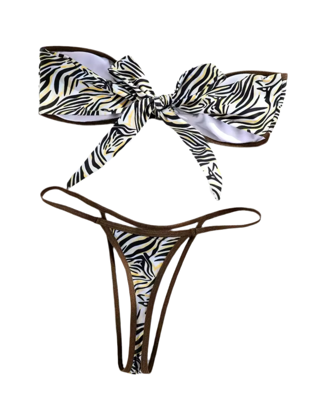 Zebra print bandeau bikini - SET