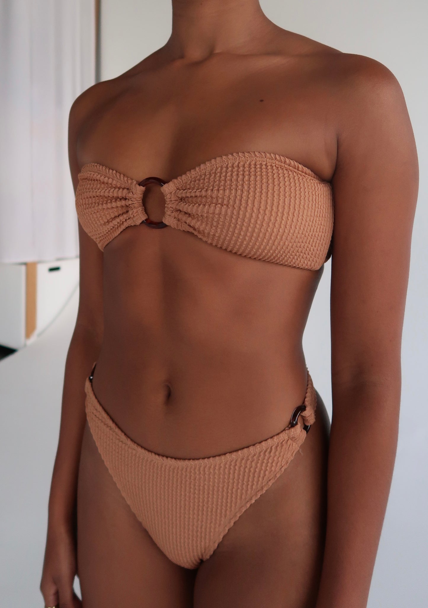 Bikini Top - Brown Crinkle