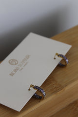 Purple Huggie earrings