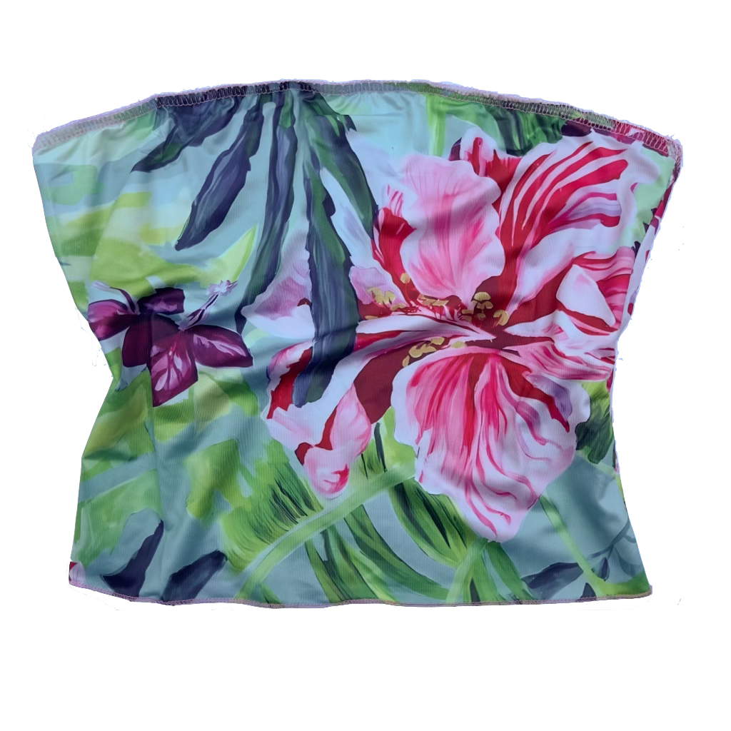 Green Floral Tube Top