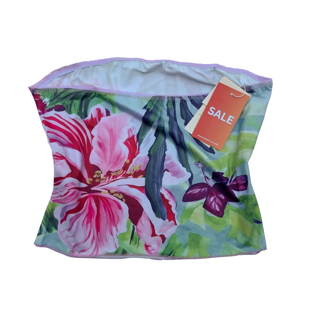 Green Floral Tube Top