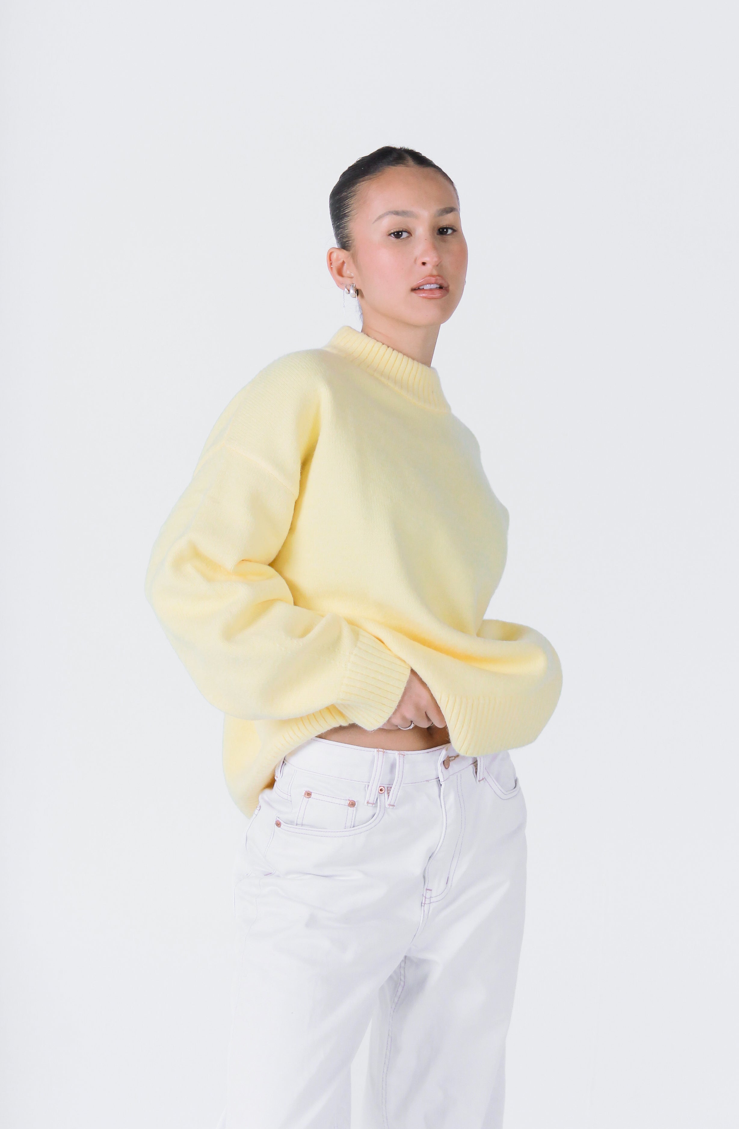Knit Crewneck Sweater | Baby Yellow