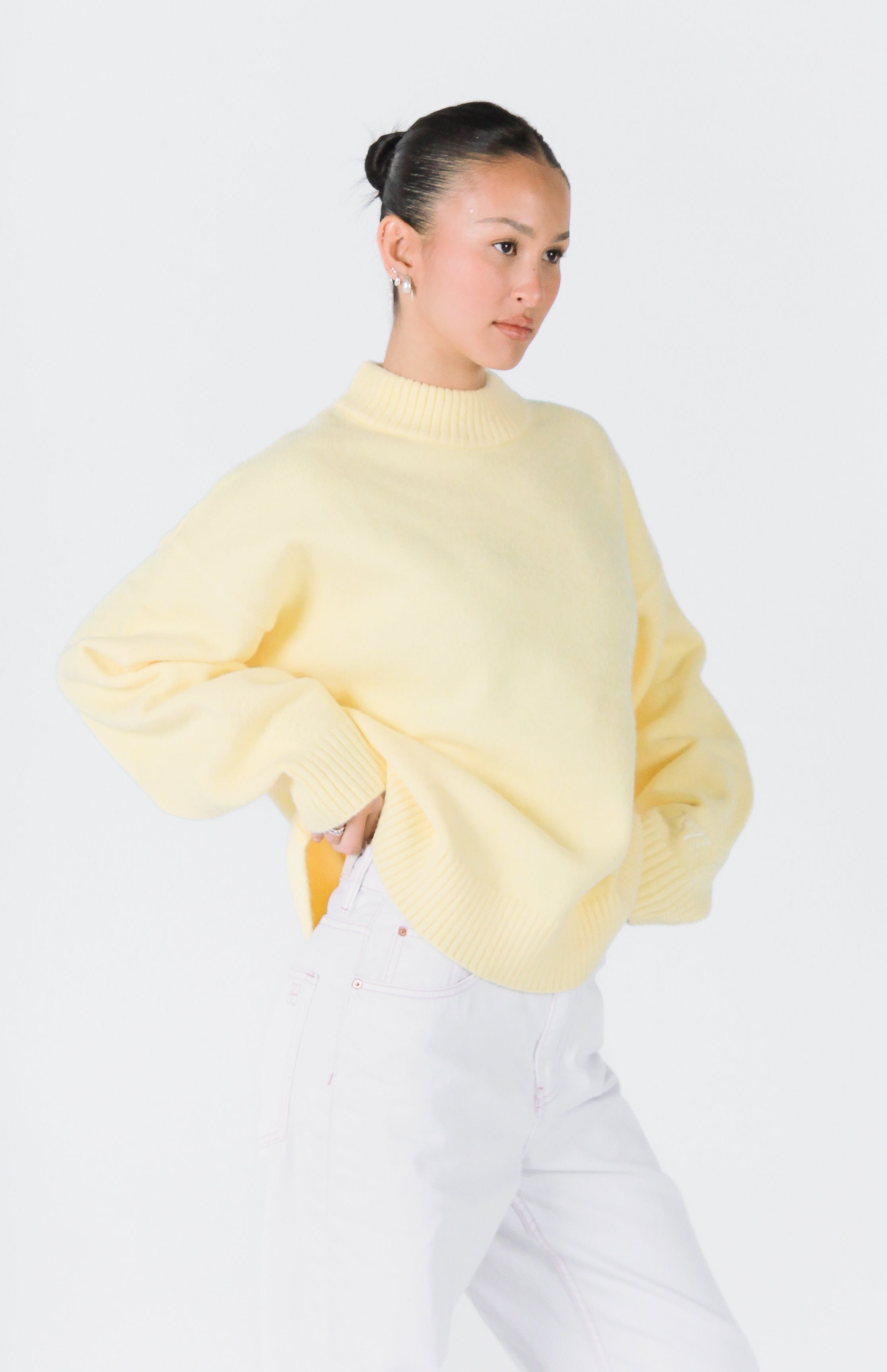 Knit Crewneck Sweater | Baby Yellow
