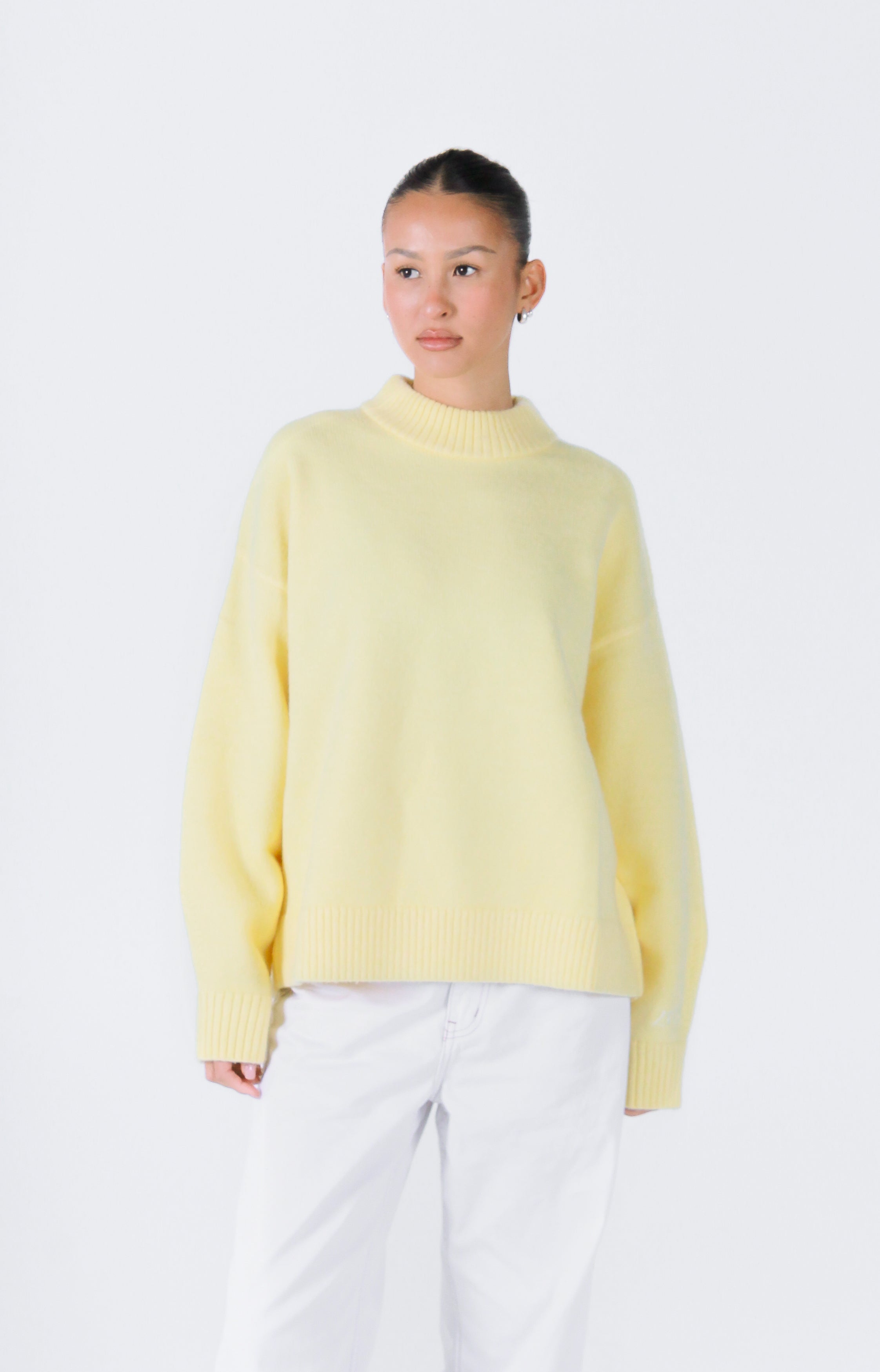 Knit Crewneck Sweater | Baby Yellow