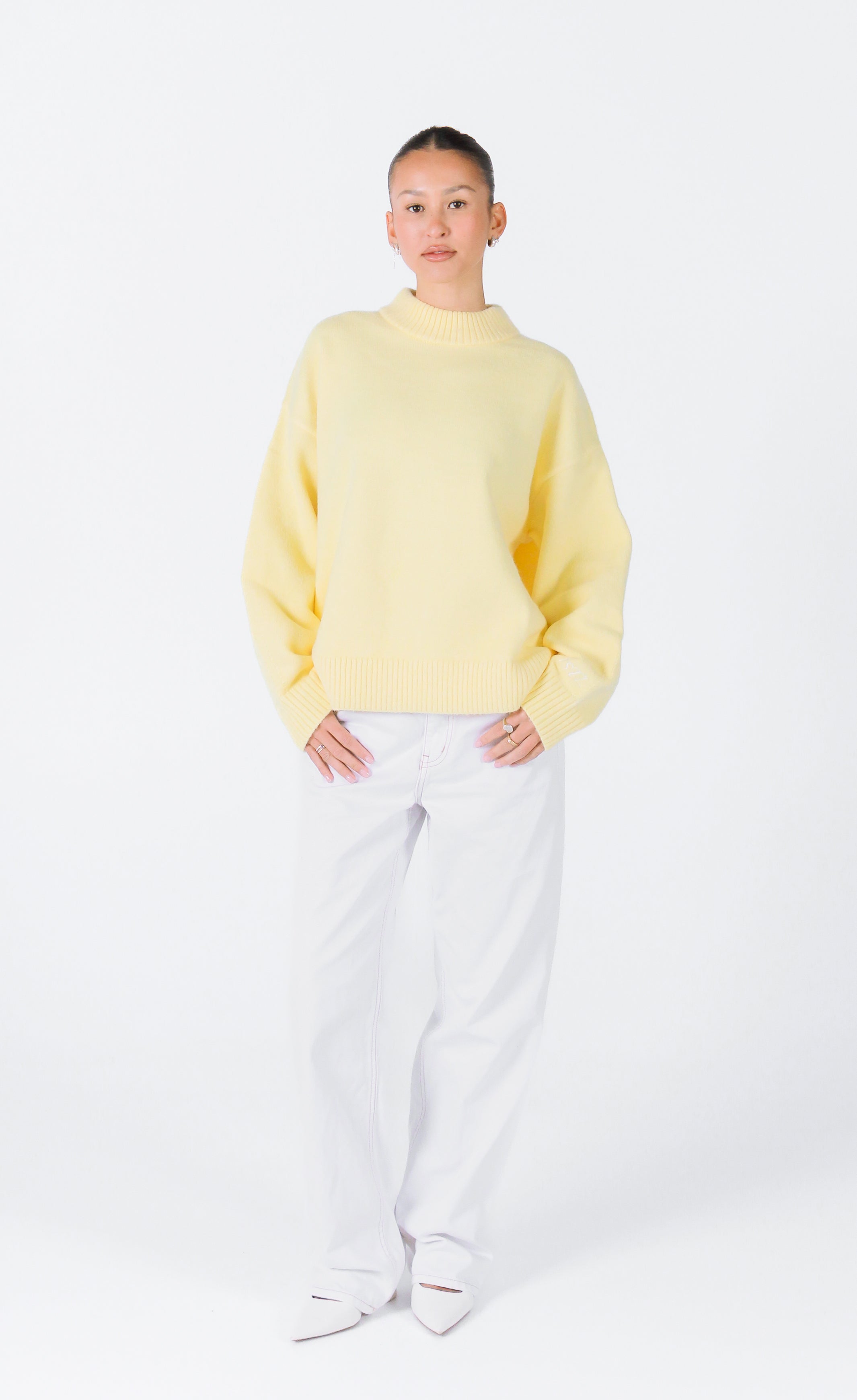 Knit Crewneck Sweater | Baby Yellow