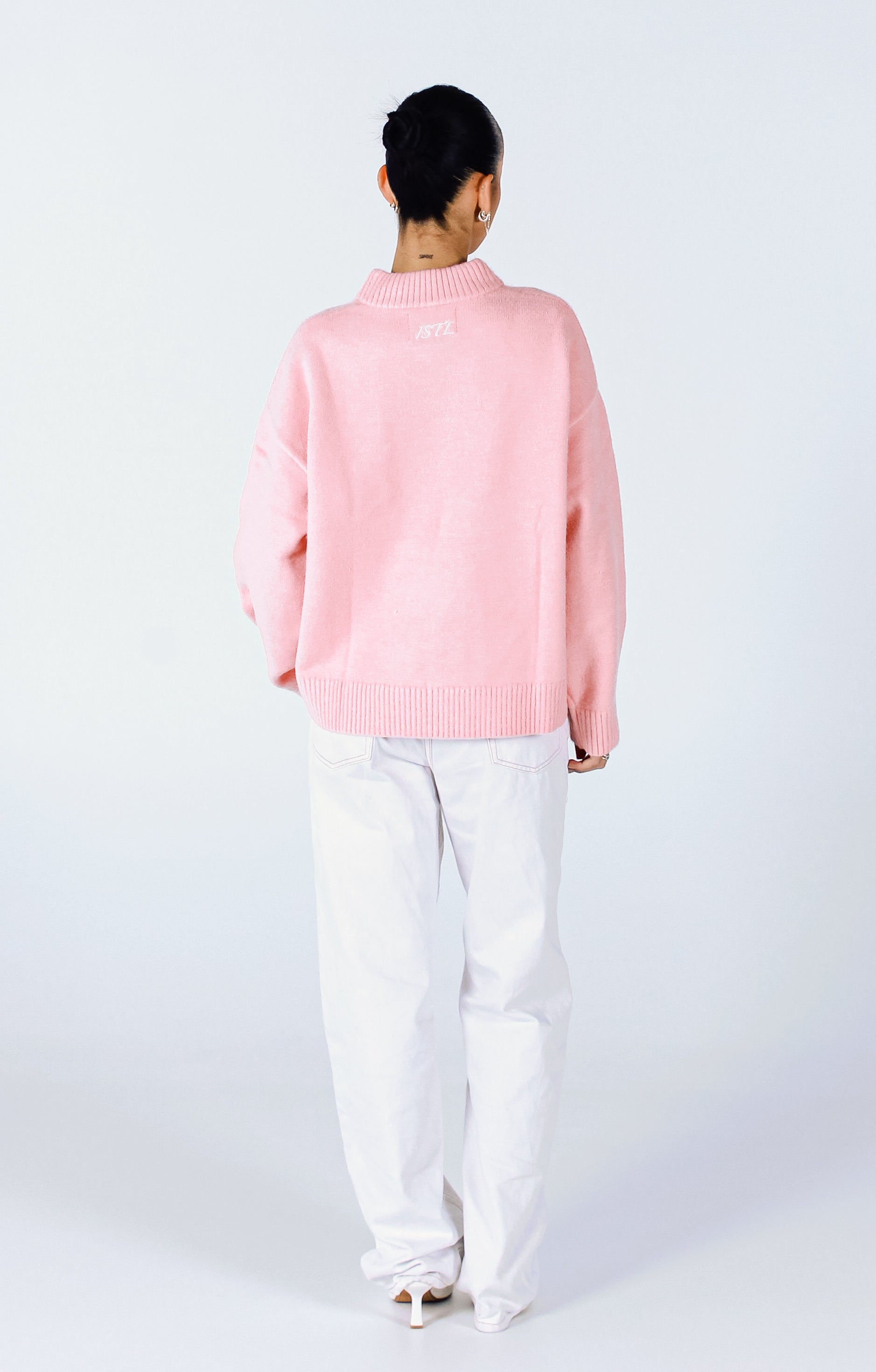 Knit Crewneck Sweater | Baby Pink