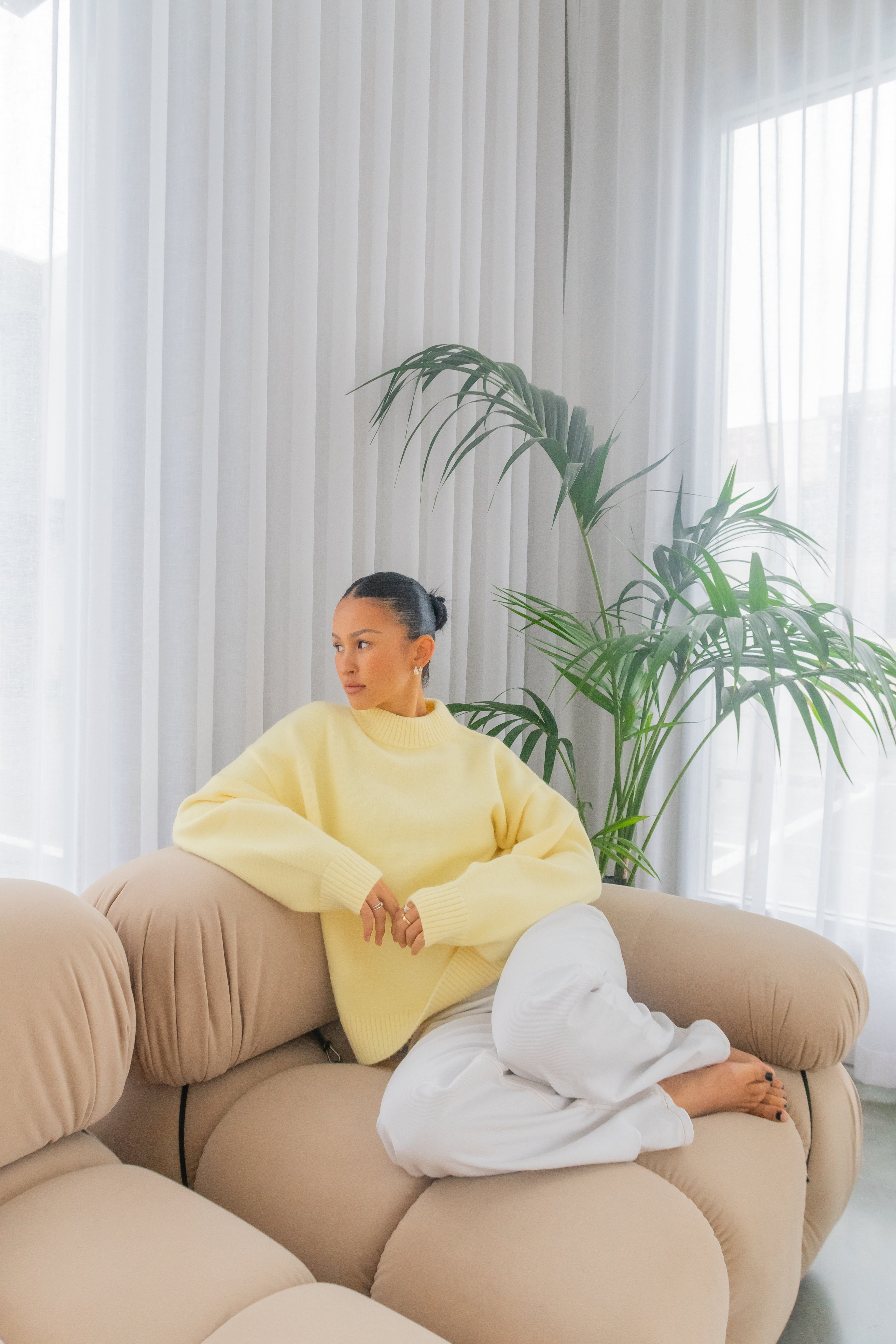 Knit Crewneck Sweater | Baby Yellow