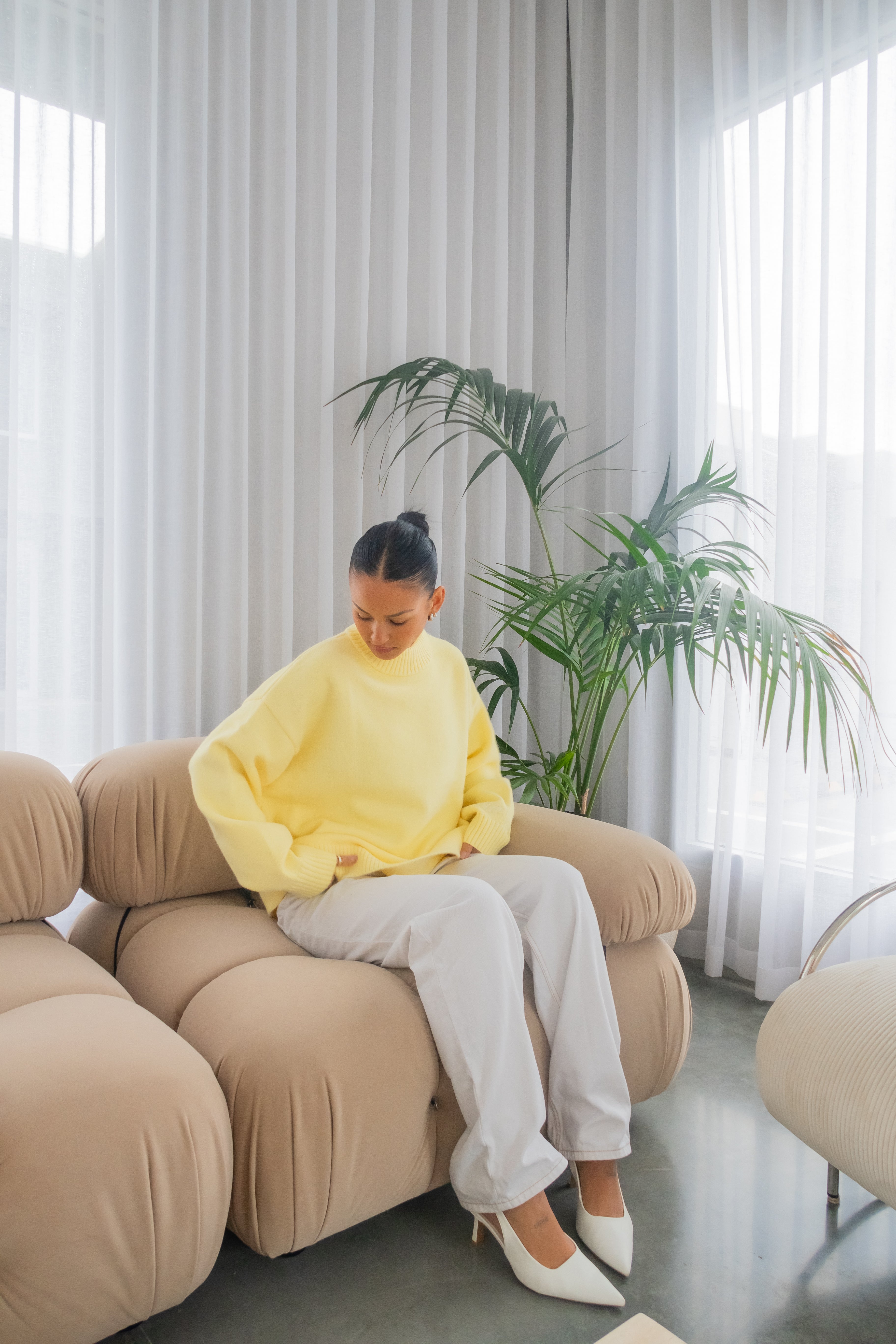 Knit Crewneck Sweater | Baby Yellow