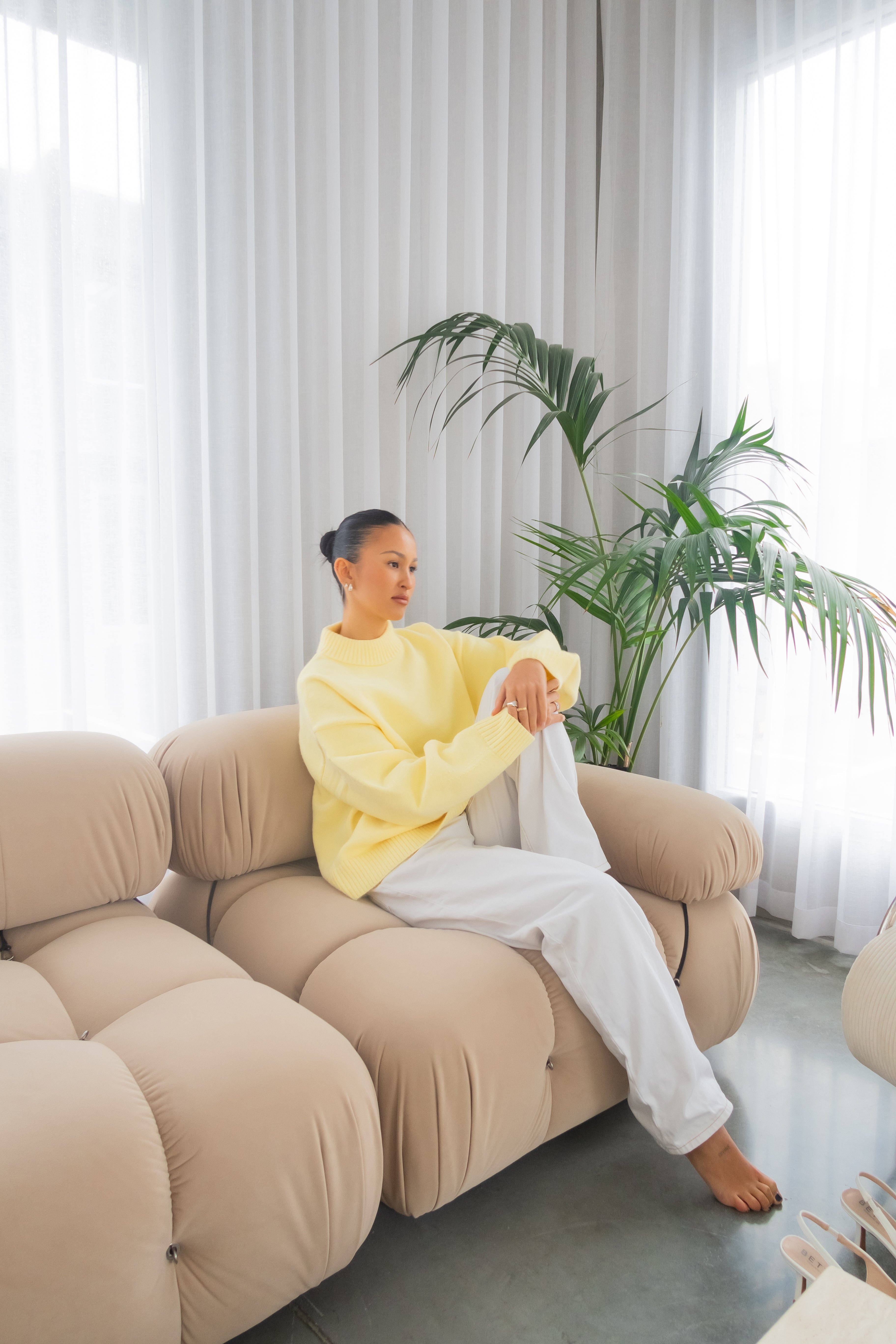 Knit Crewneck Sweater | Baby Yellow