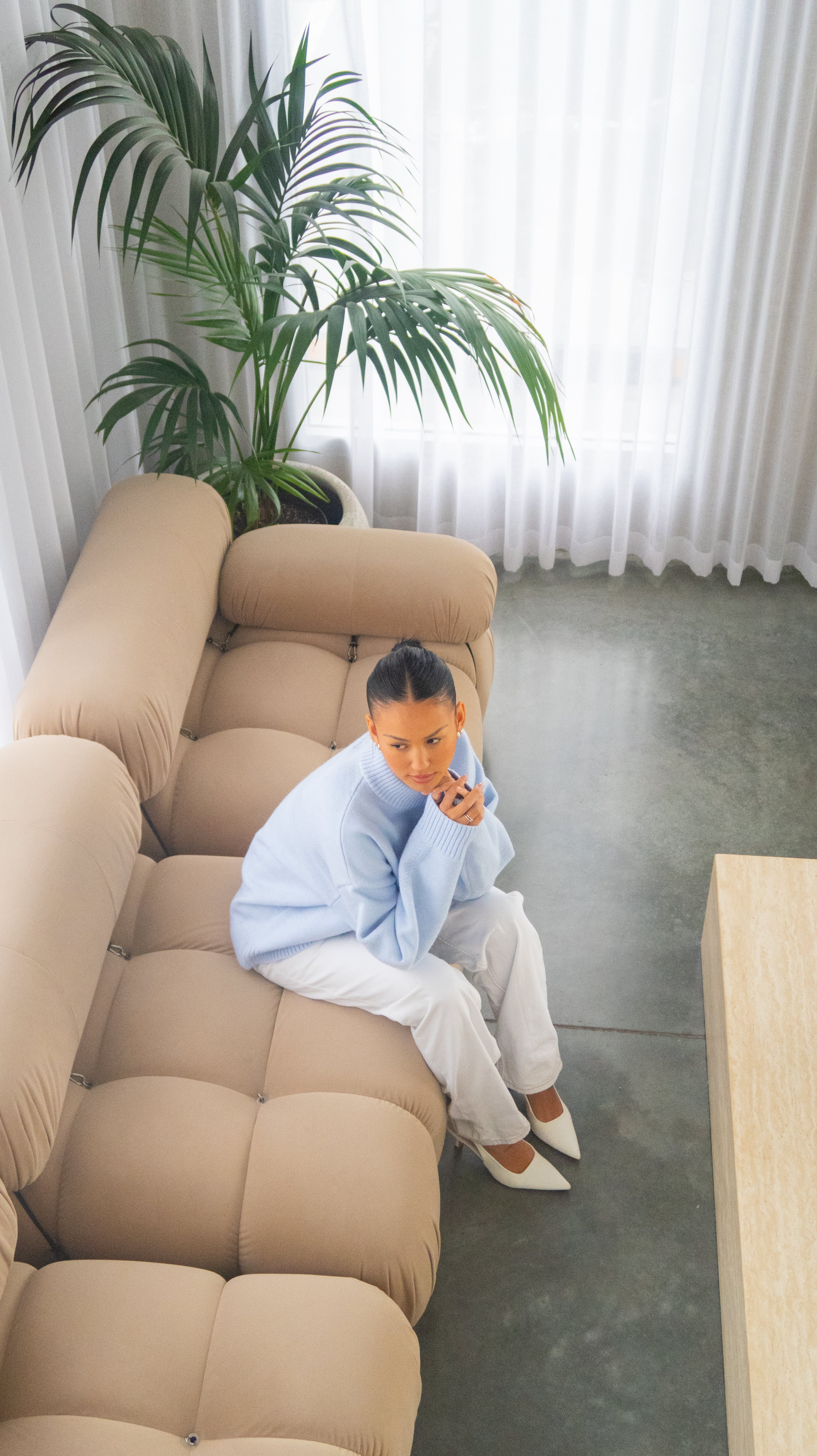 Knit Crewneck Sweater | Baby Blue