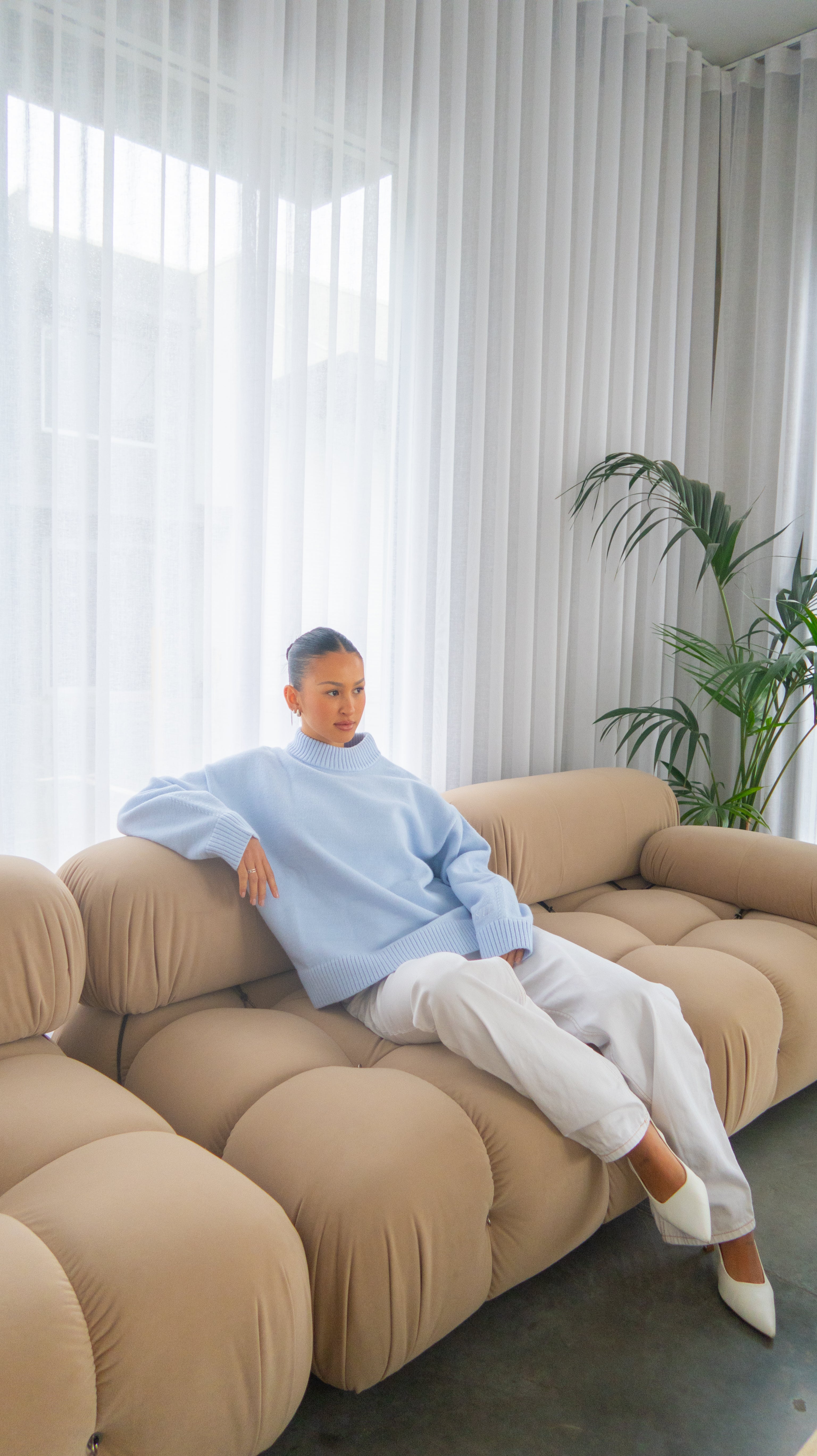 Knit Crewneck Sweater | Baby Blue