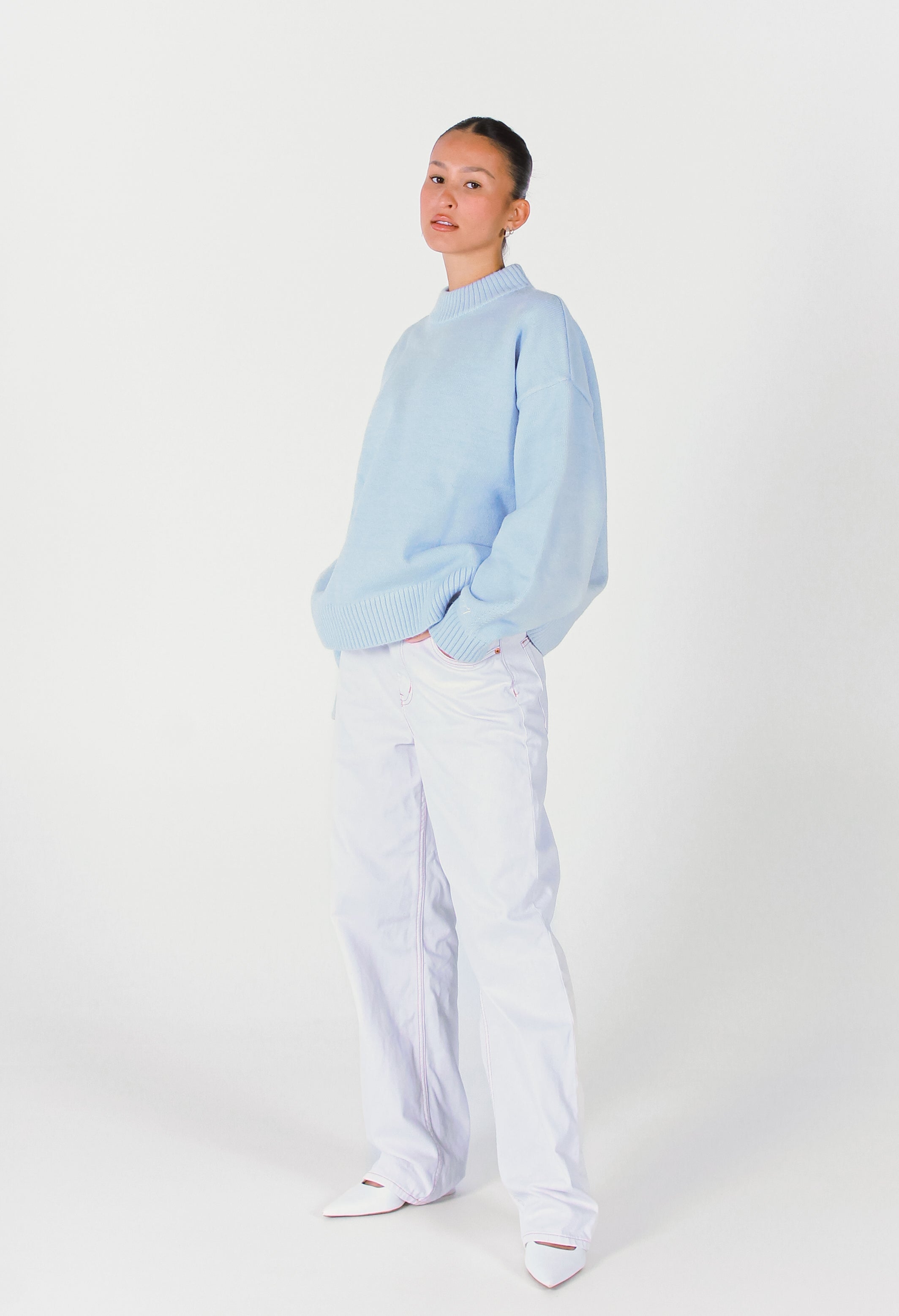 Knit Crewneck Sweater | Baby Blue