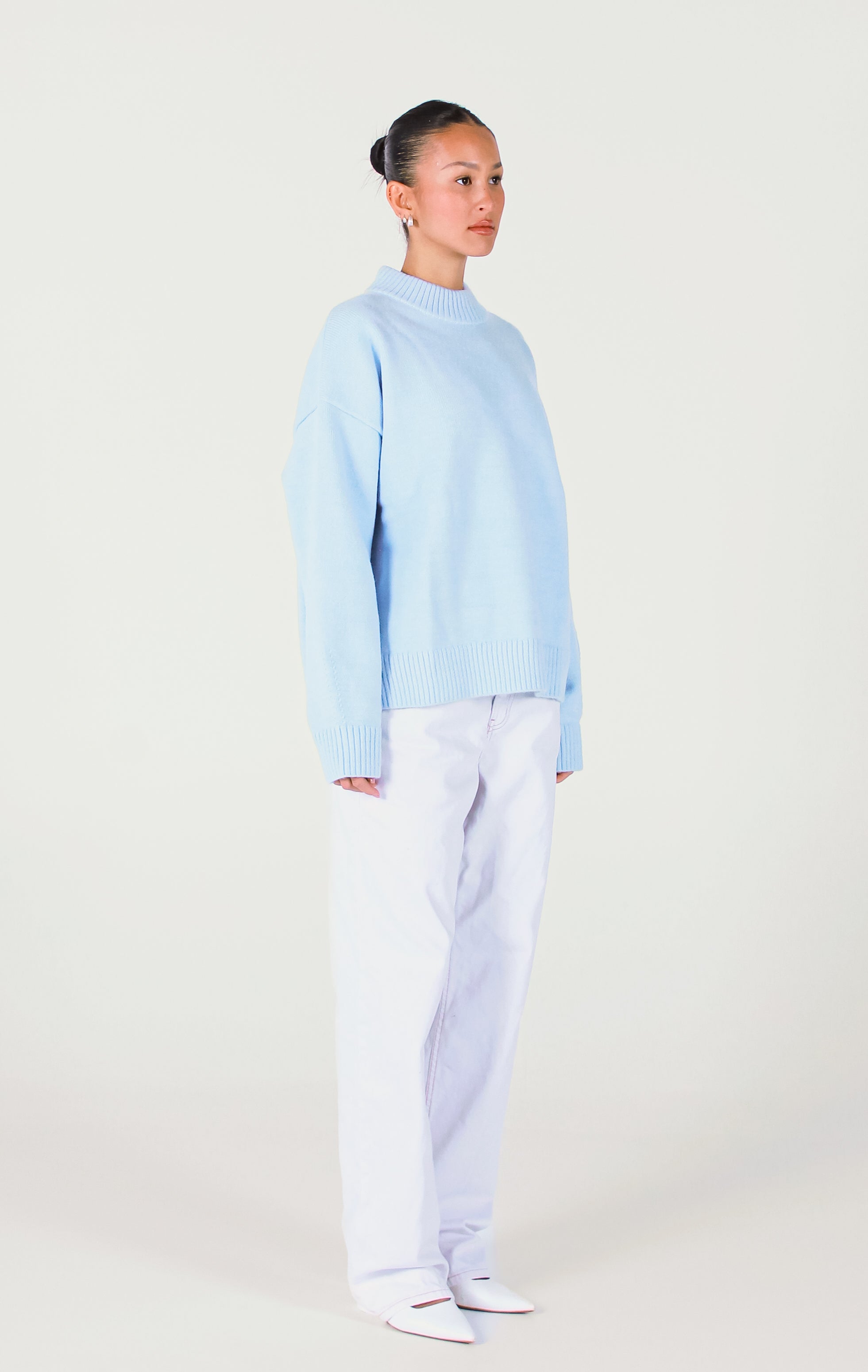 Knit Crewneck Sweater | Baby Blue