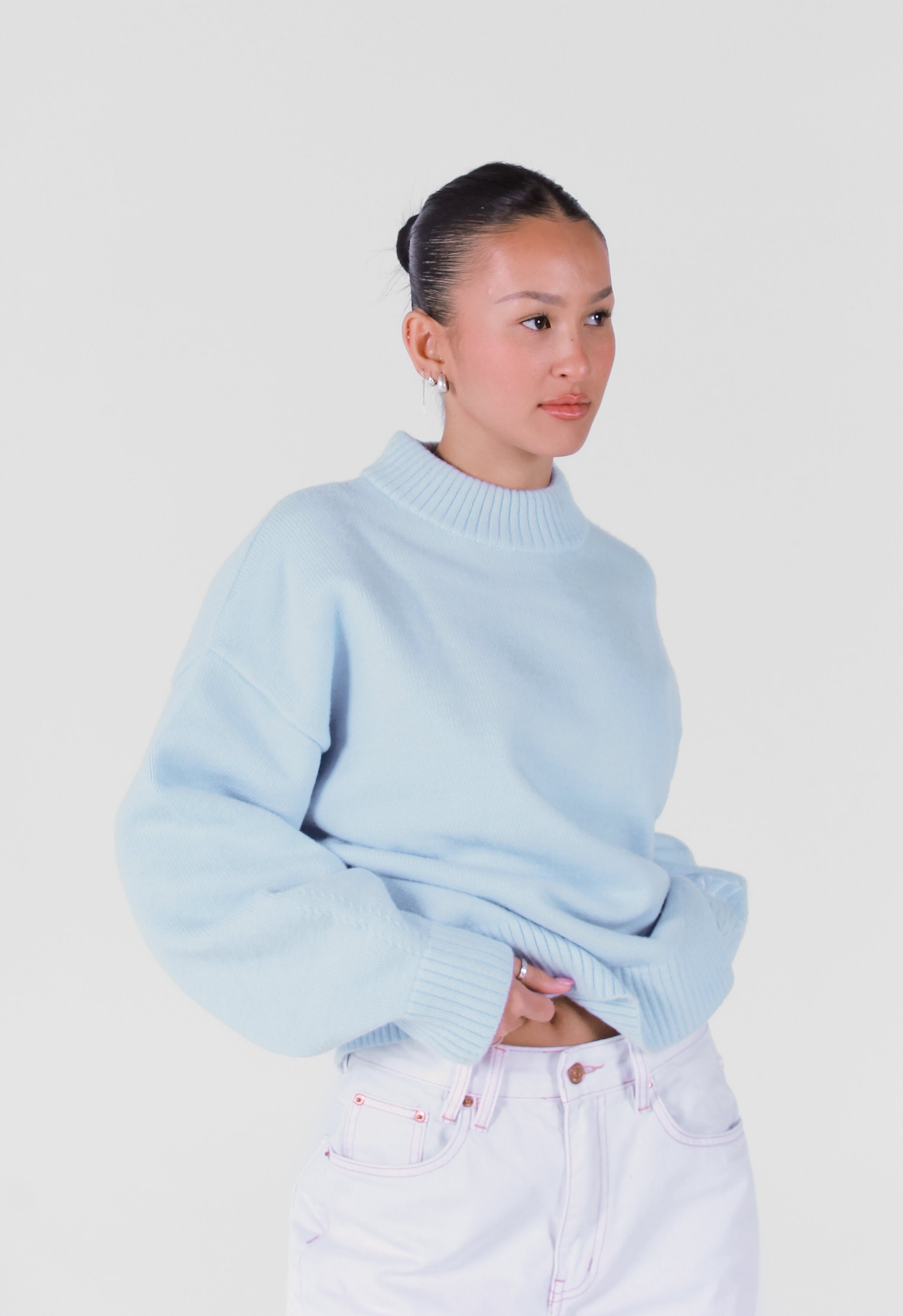 Knit Crewneck Sweater | Baby Blue