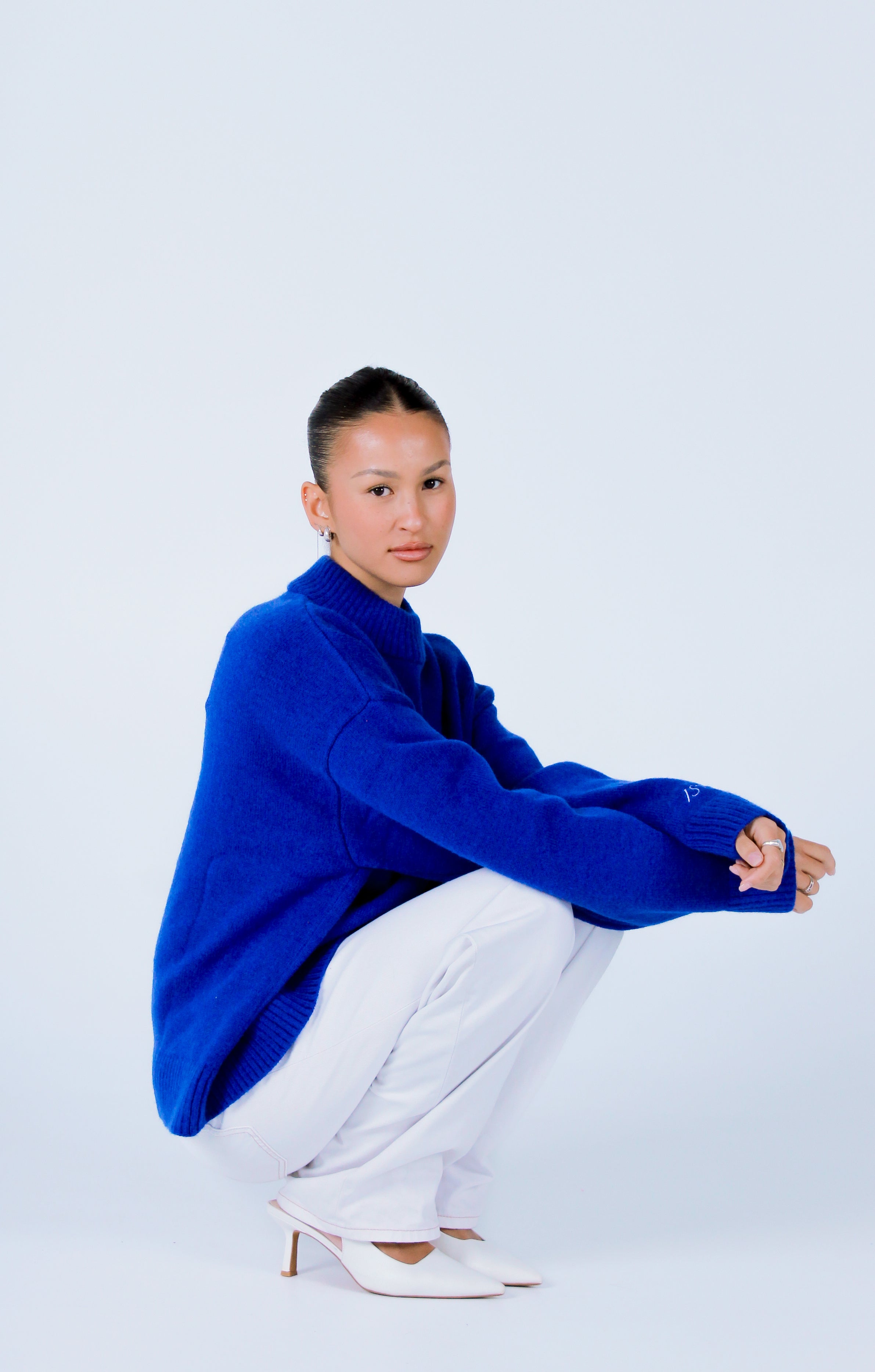 Knit Crewneck Sweater | Cobalt blue