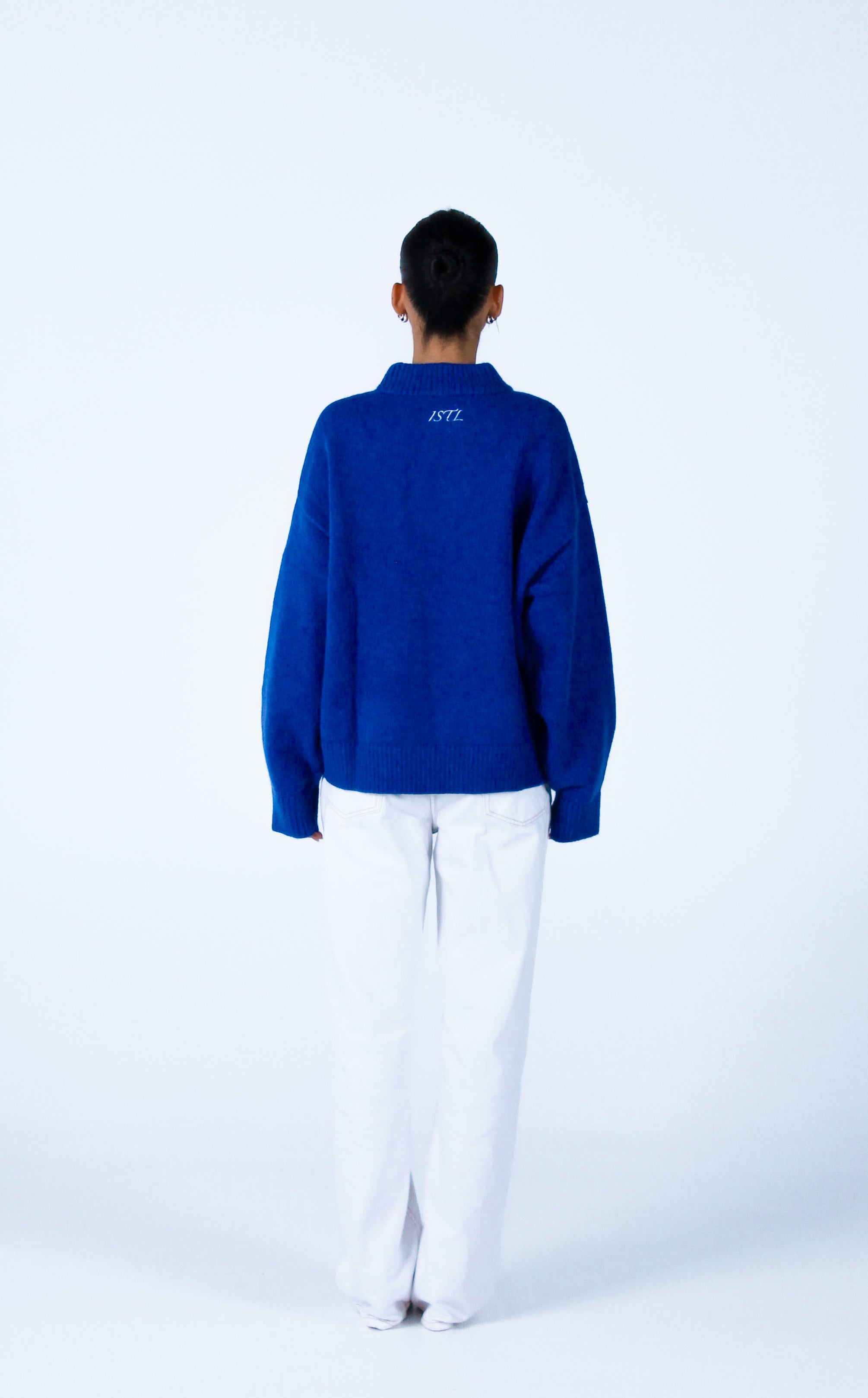 Knit Crewneck Sweater | Cobalt blue