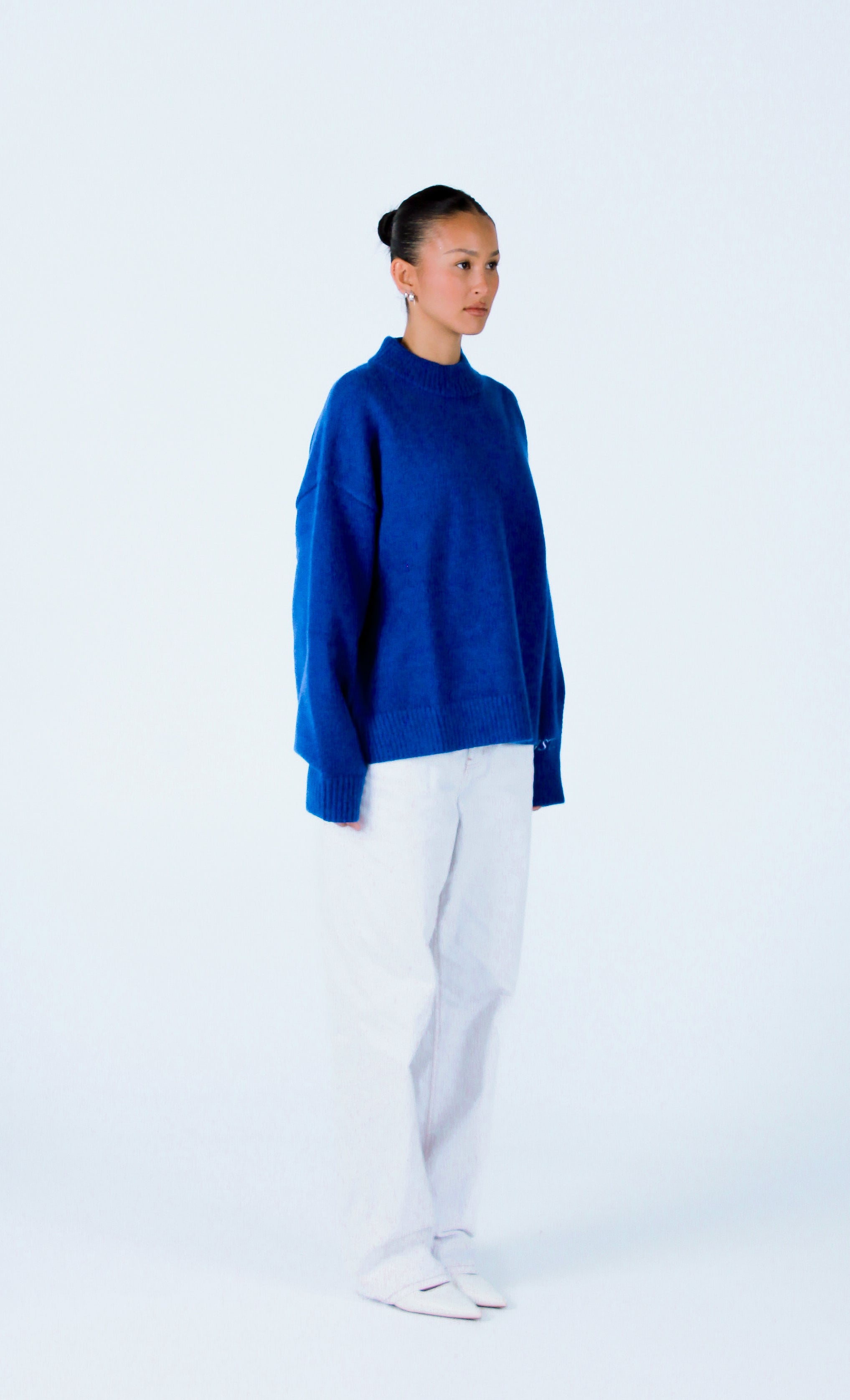 Knit Crewneck Sweater | Cobalt blue