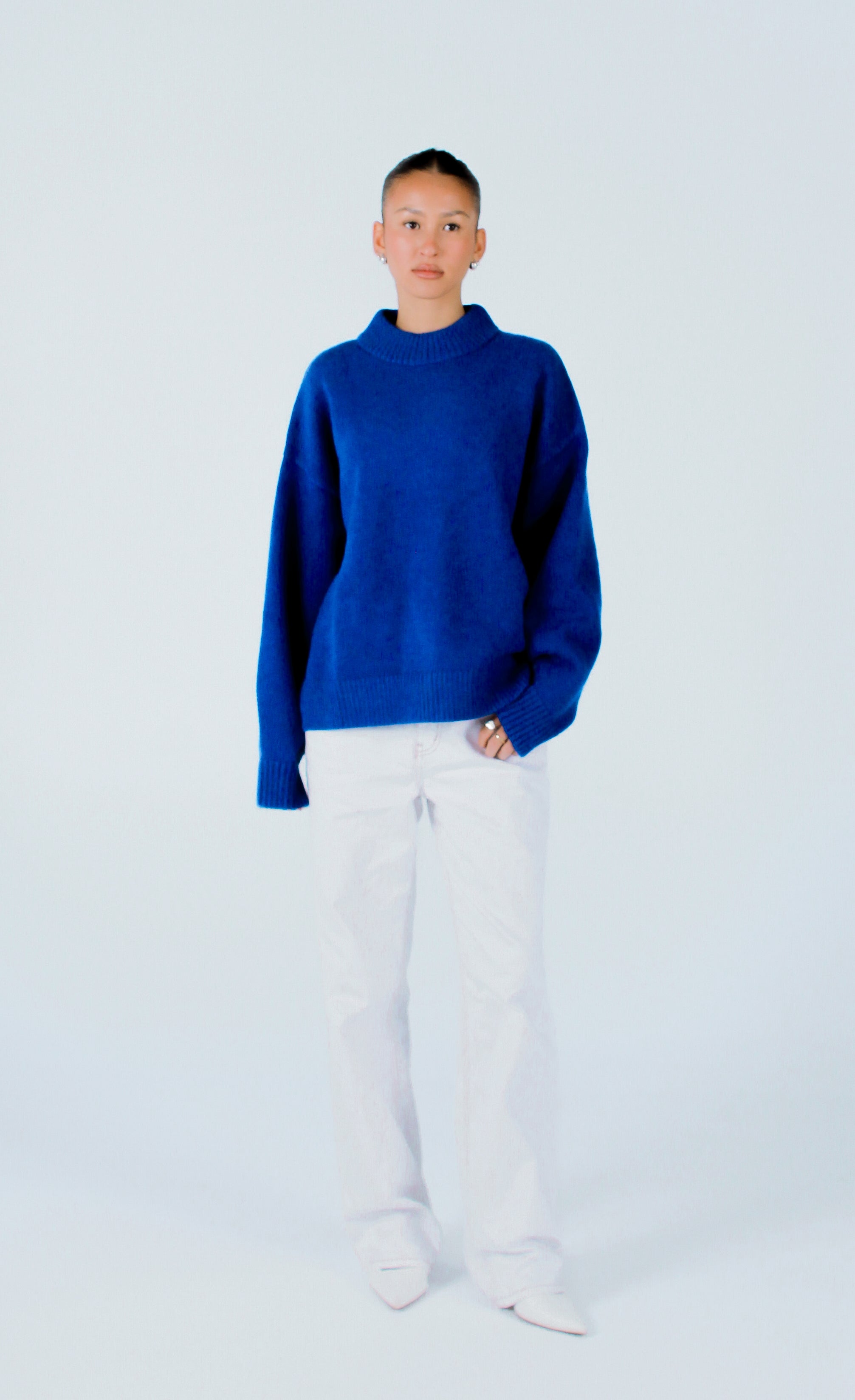 Knit Crewneck Sweater | Cobalt blue