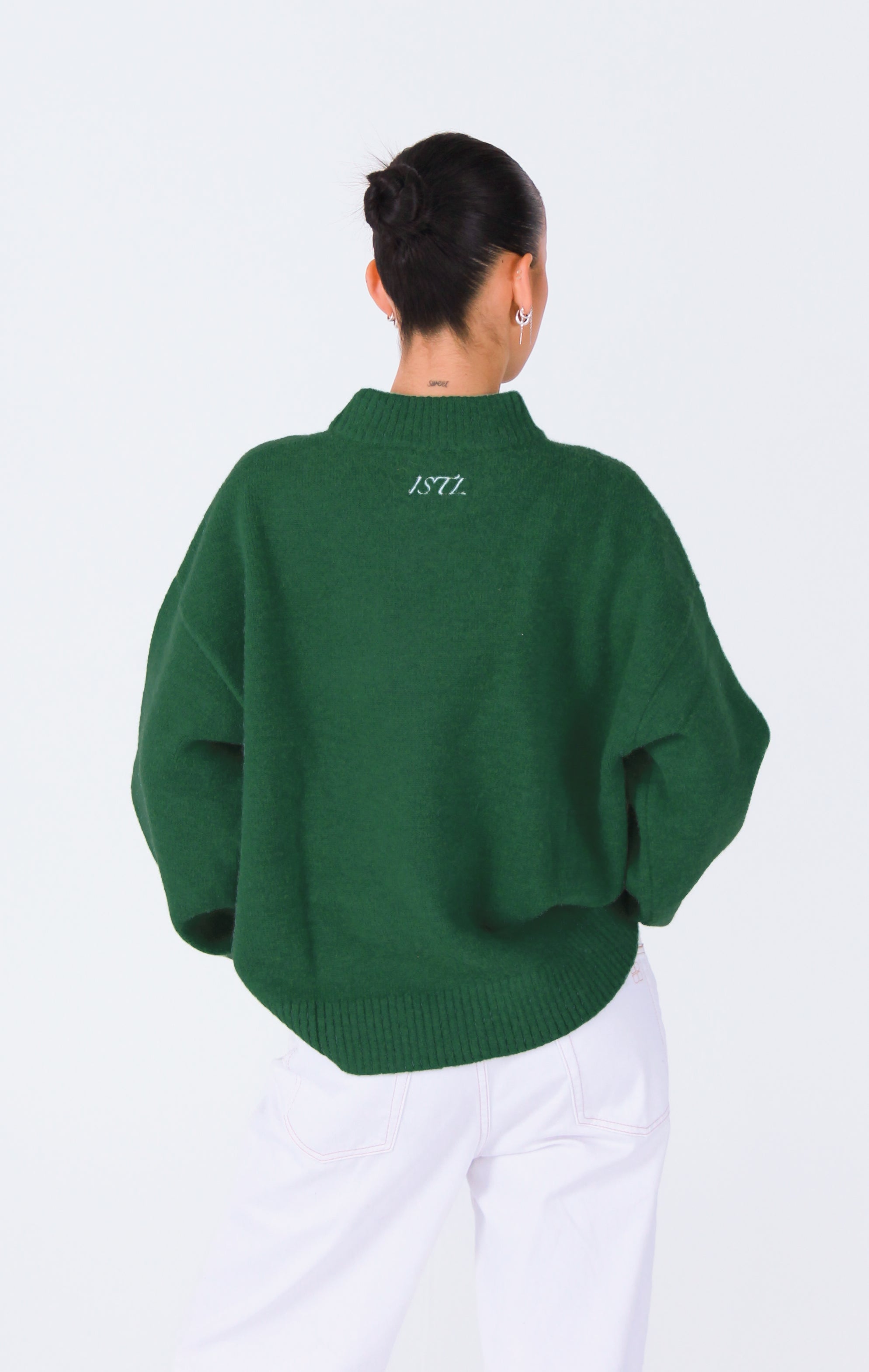 Knit Crewneck Sweater | Emerald Green