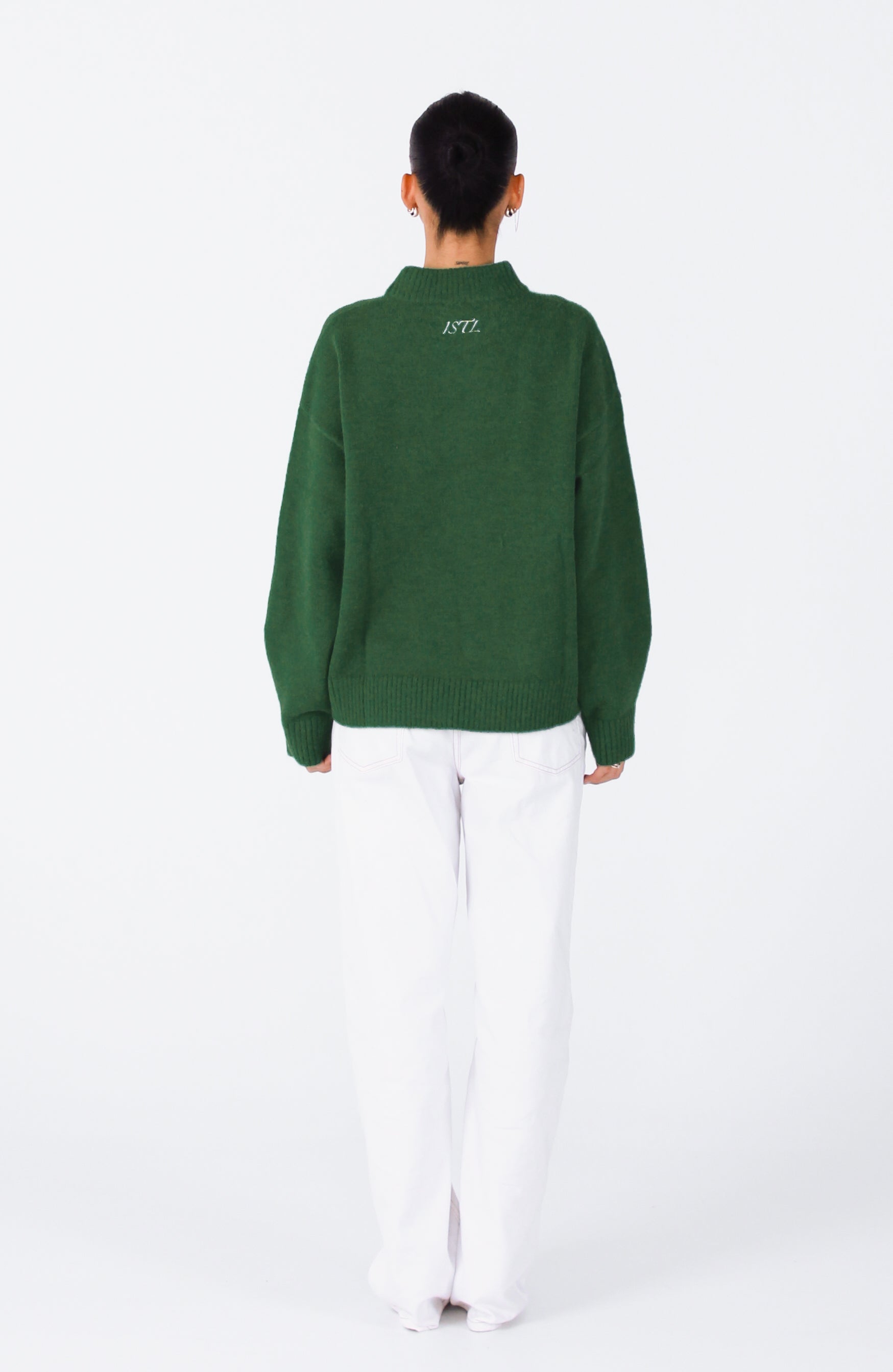 Knit Crewneck Sweater | Emerald Green