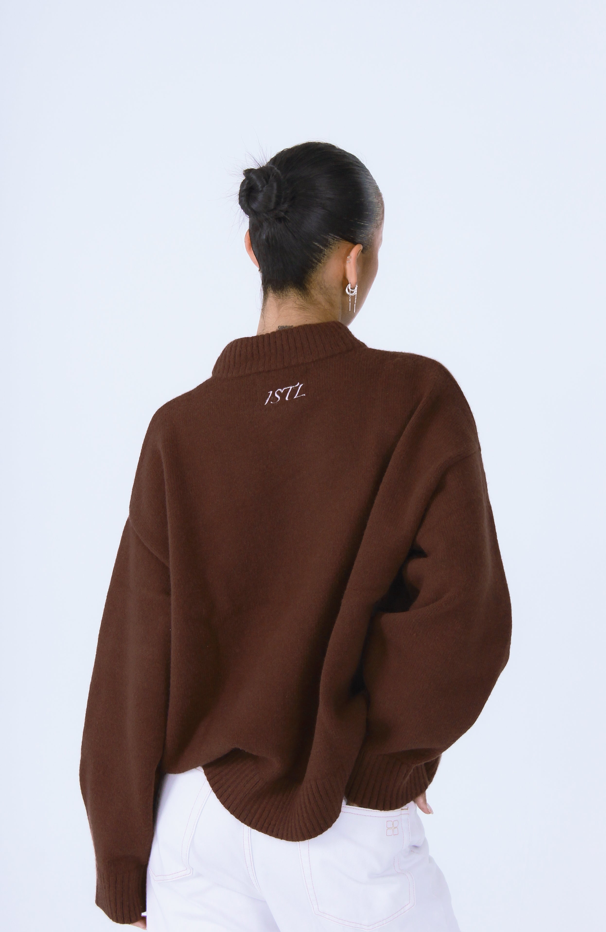Knit Crewneck Sweater | Brown