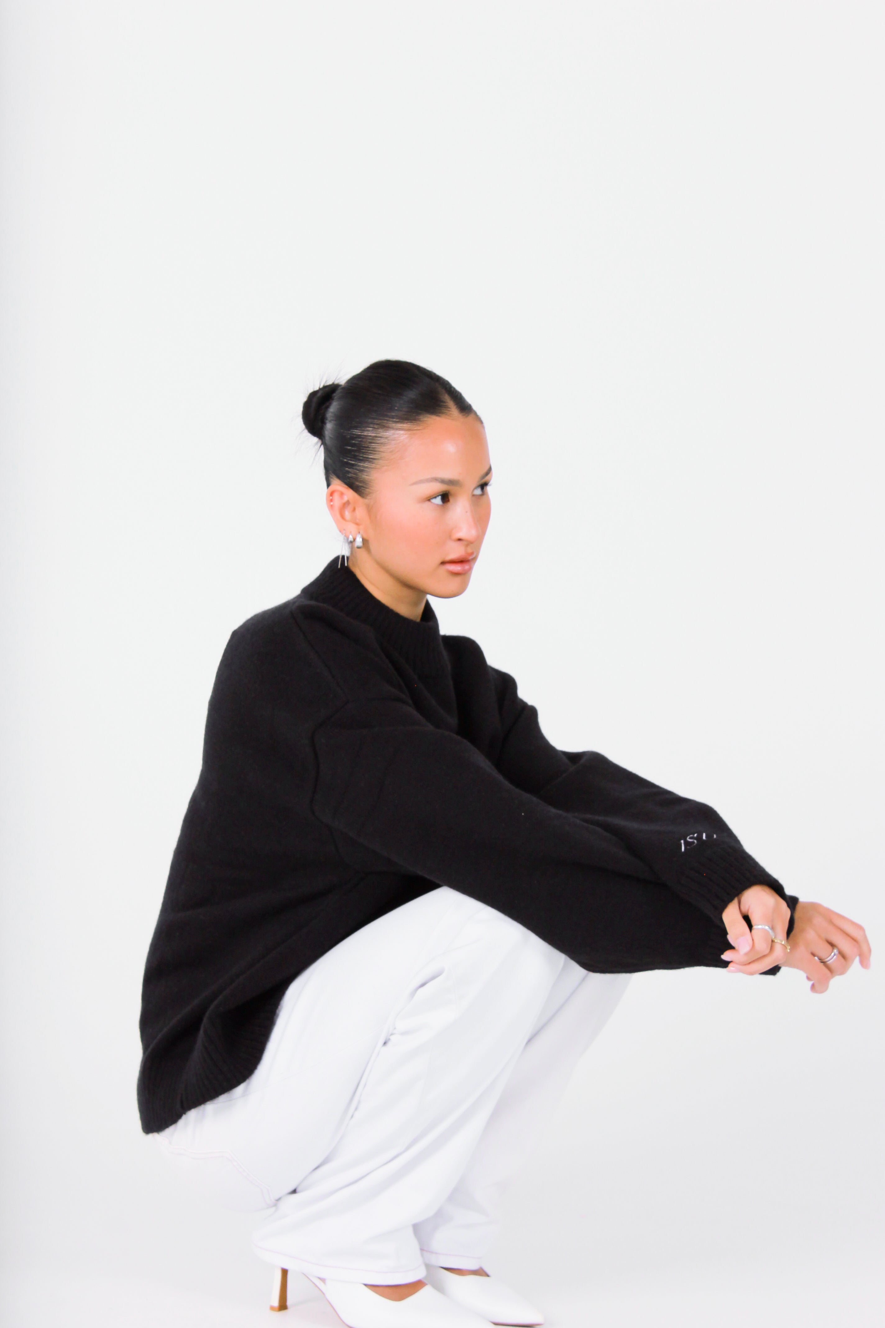 Knit Crewneck Sweater | Black