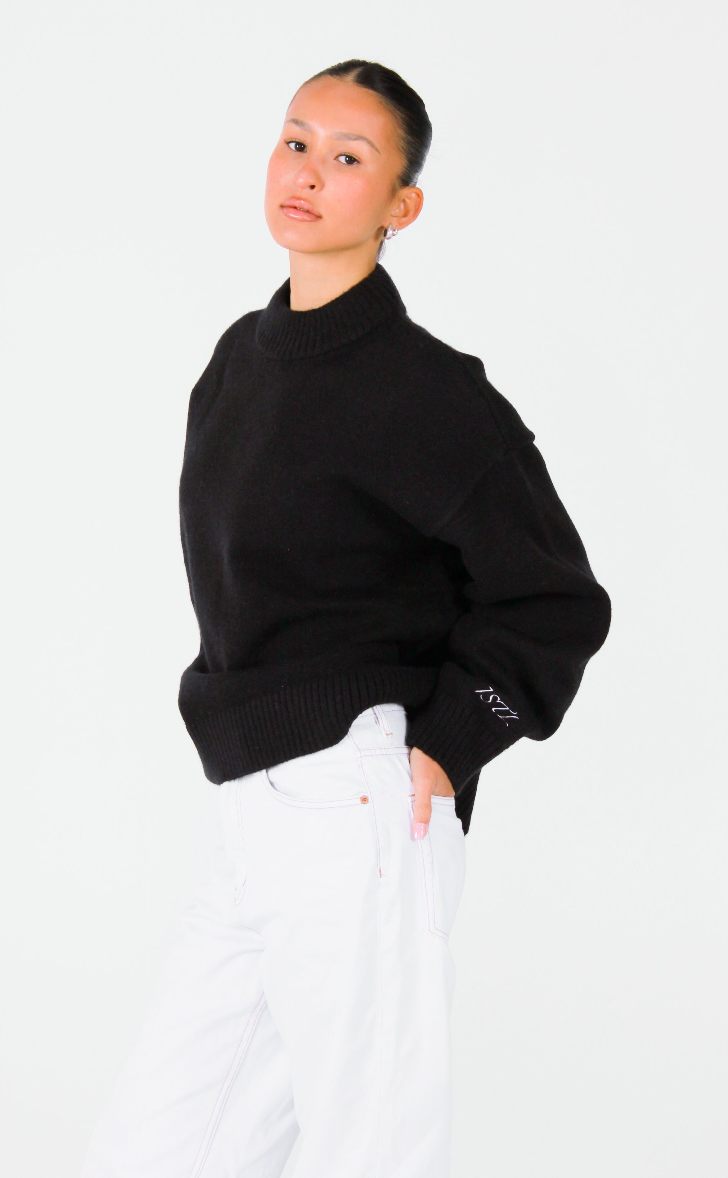 Knit Crewneck Sweater | Black