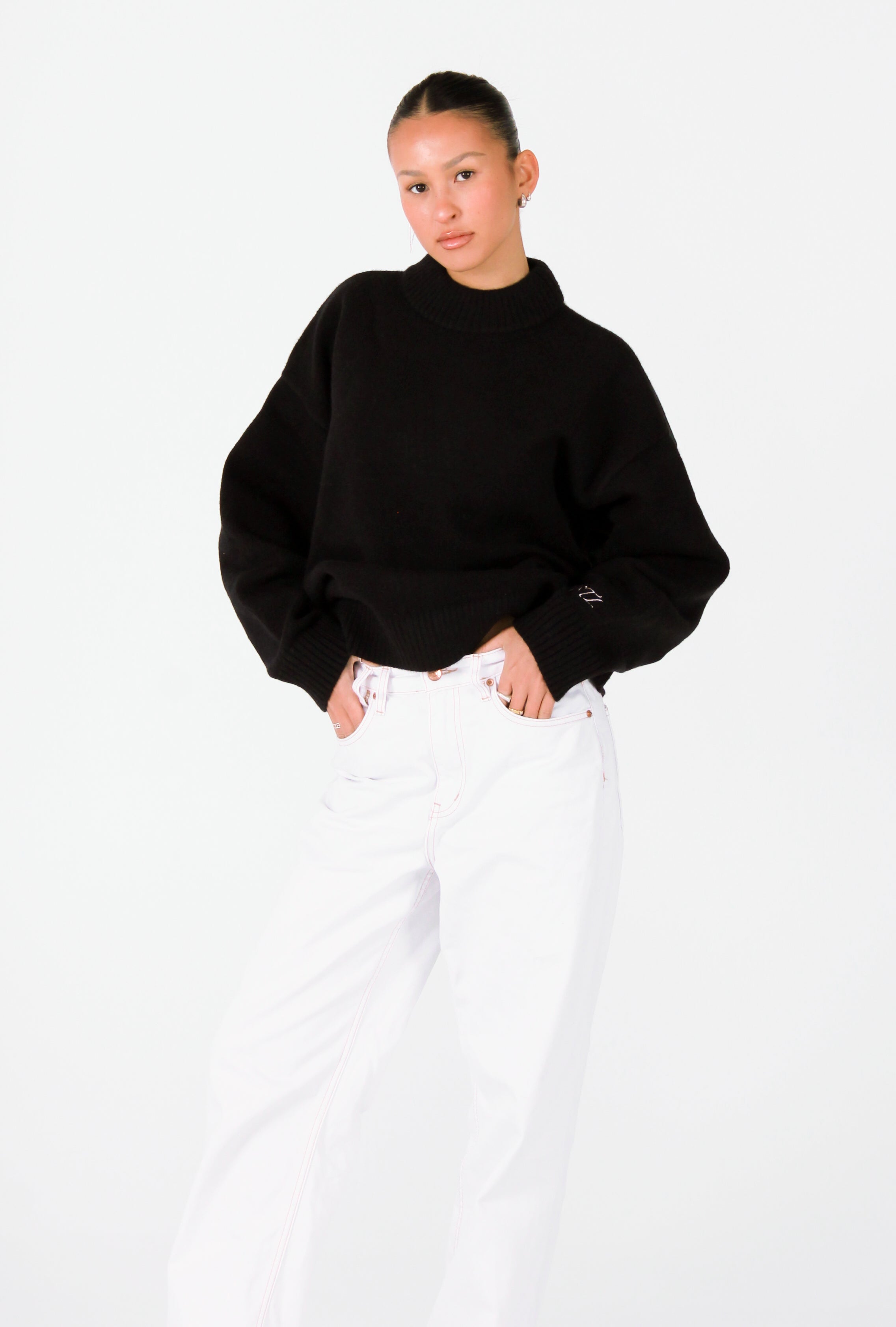 Knit Crewneck Sweater | Black