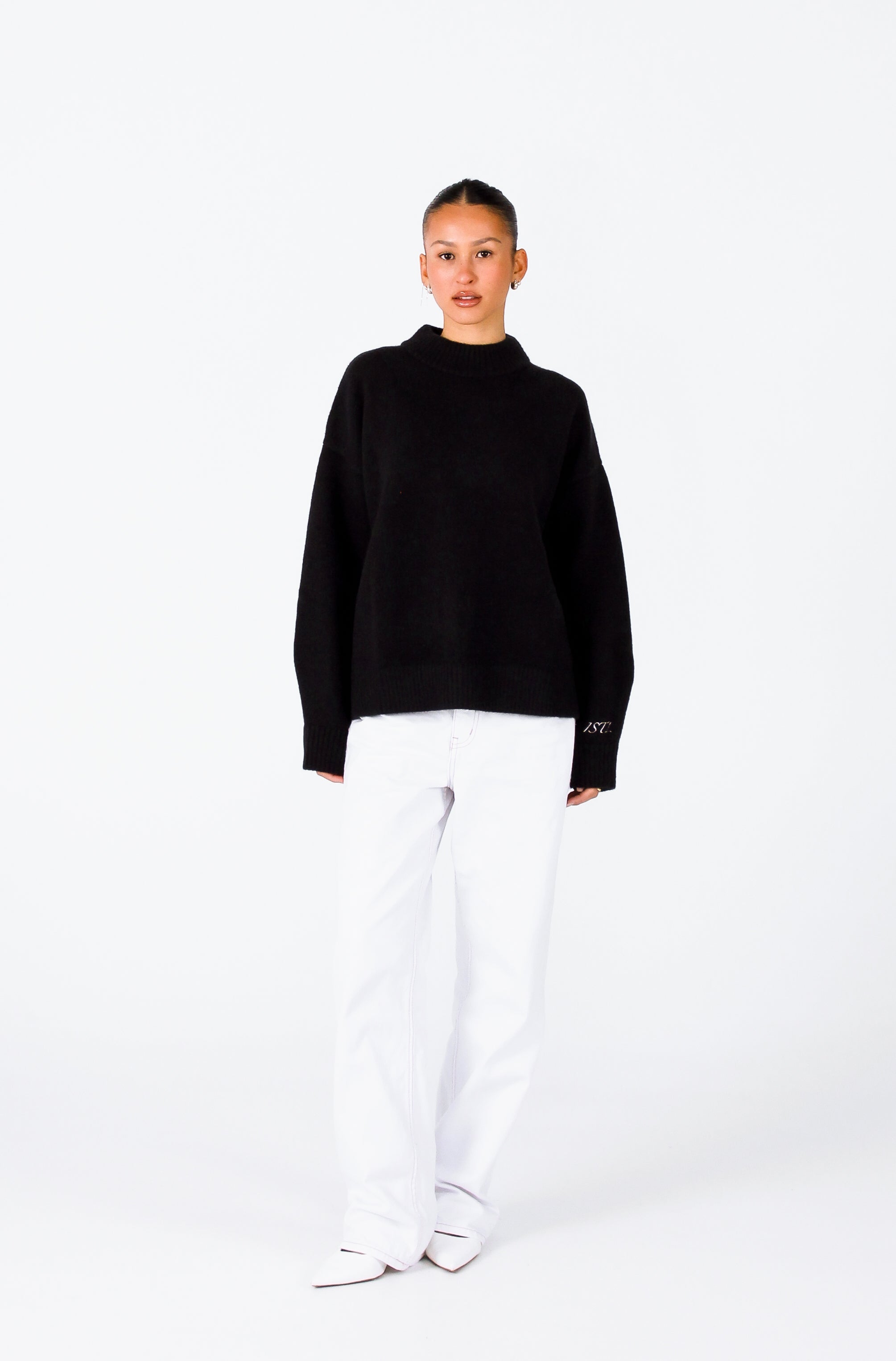Knit Crewneck Sweater | Black
