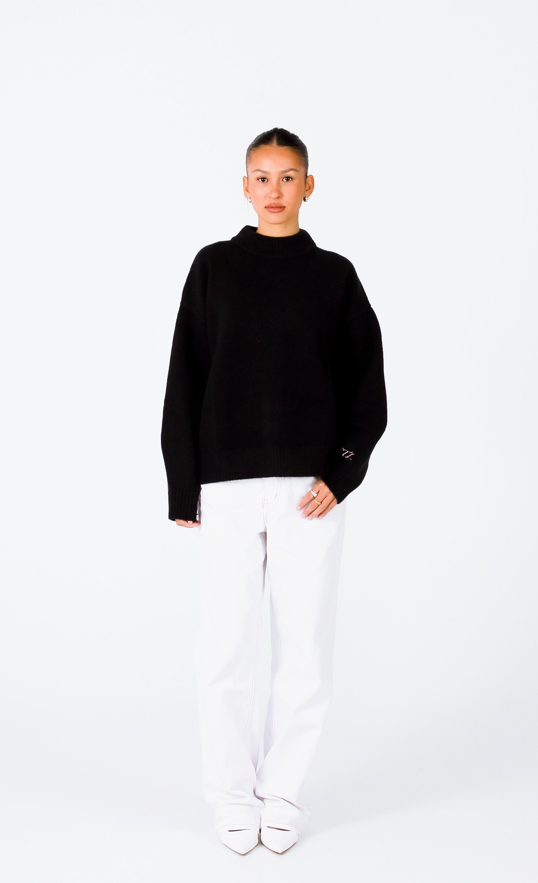 Knit Crewneck Sweater | Black