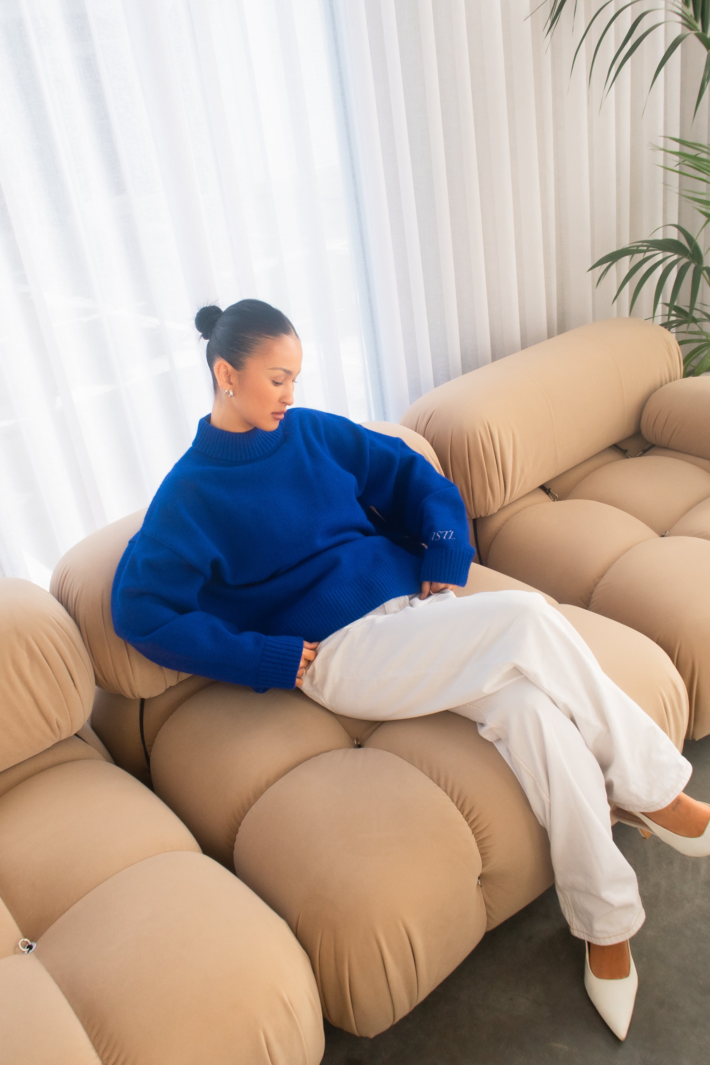 Knit Crewneck Sweater | Cobalt blue