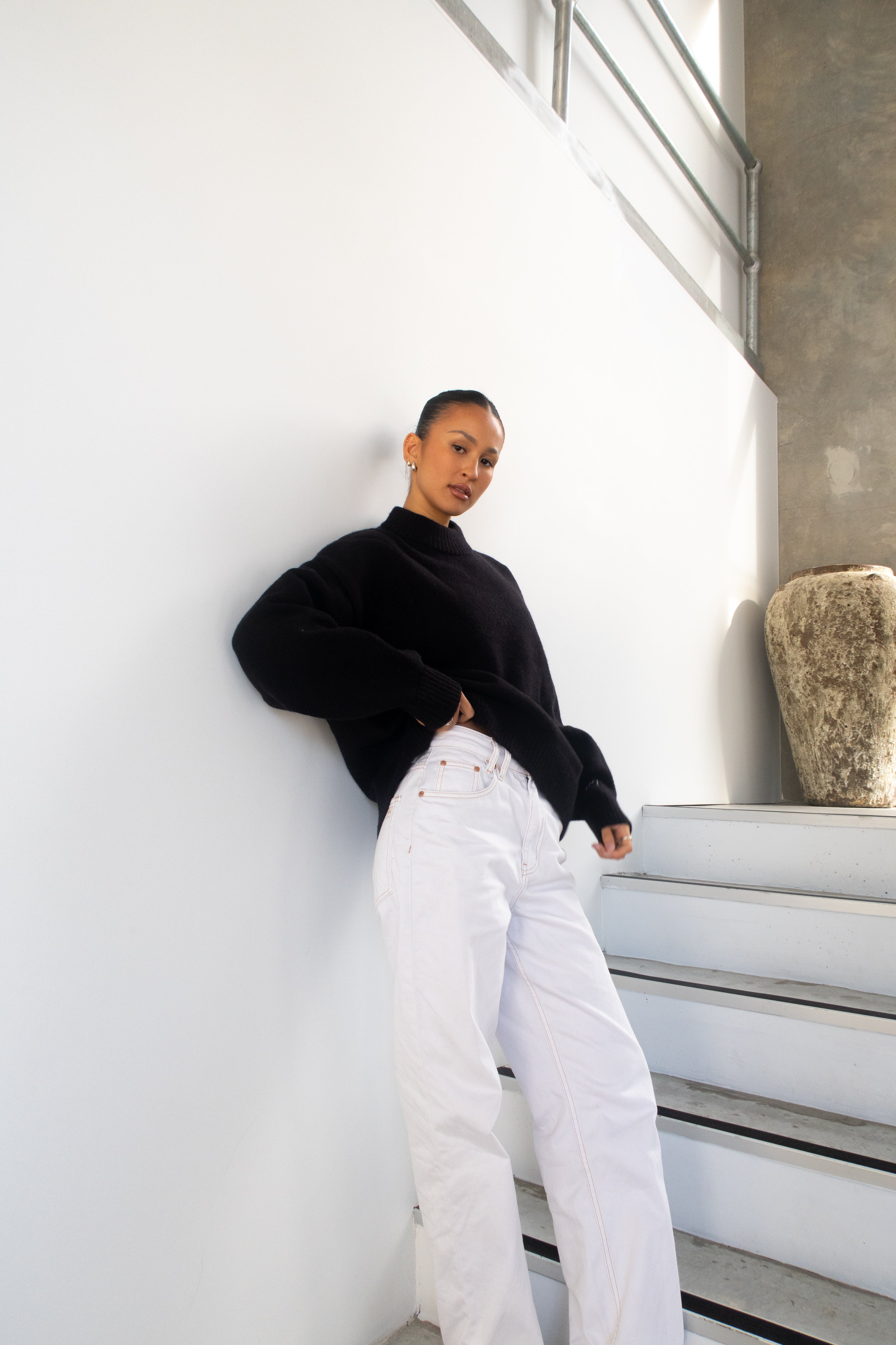 Knit Crewneck Sweater | Black