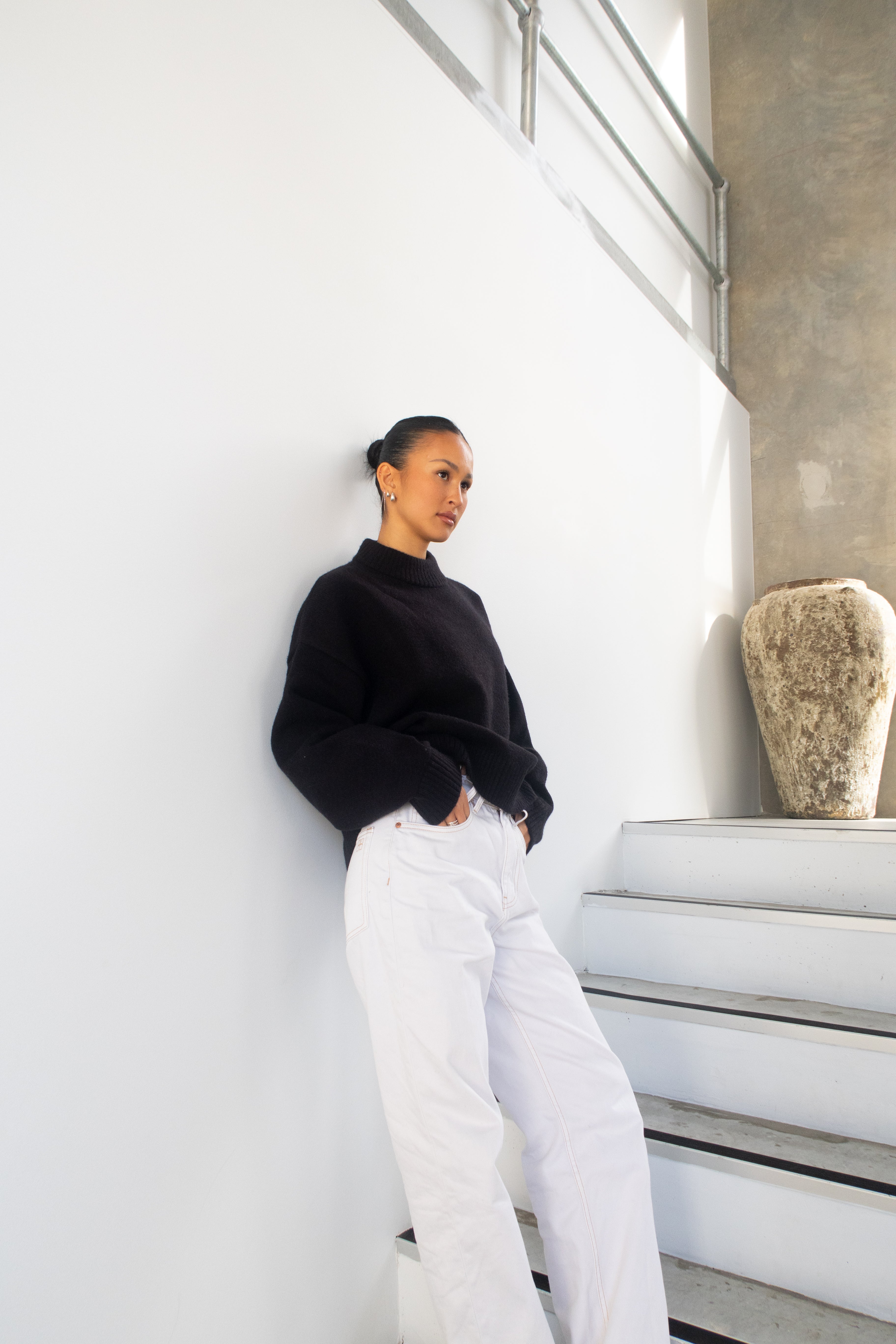 Knit Crewneck Sweater | Black