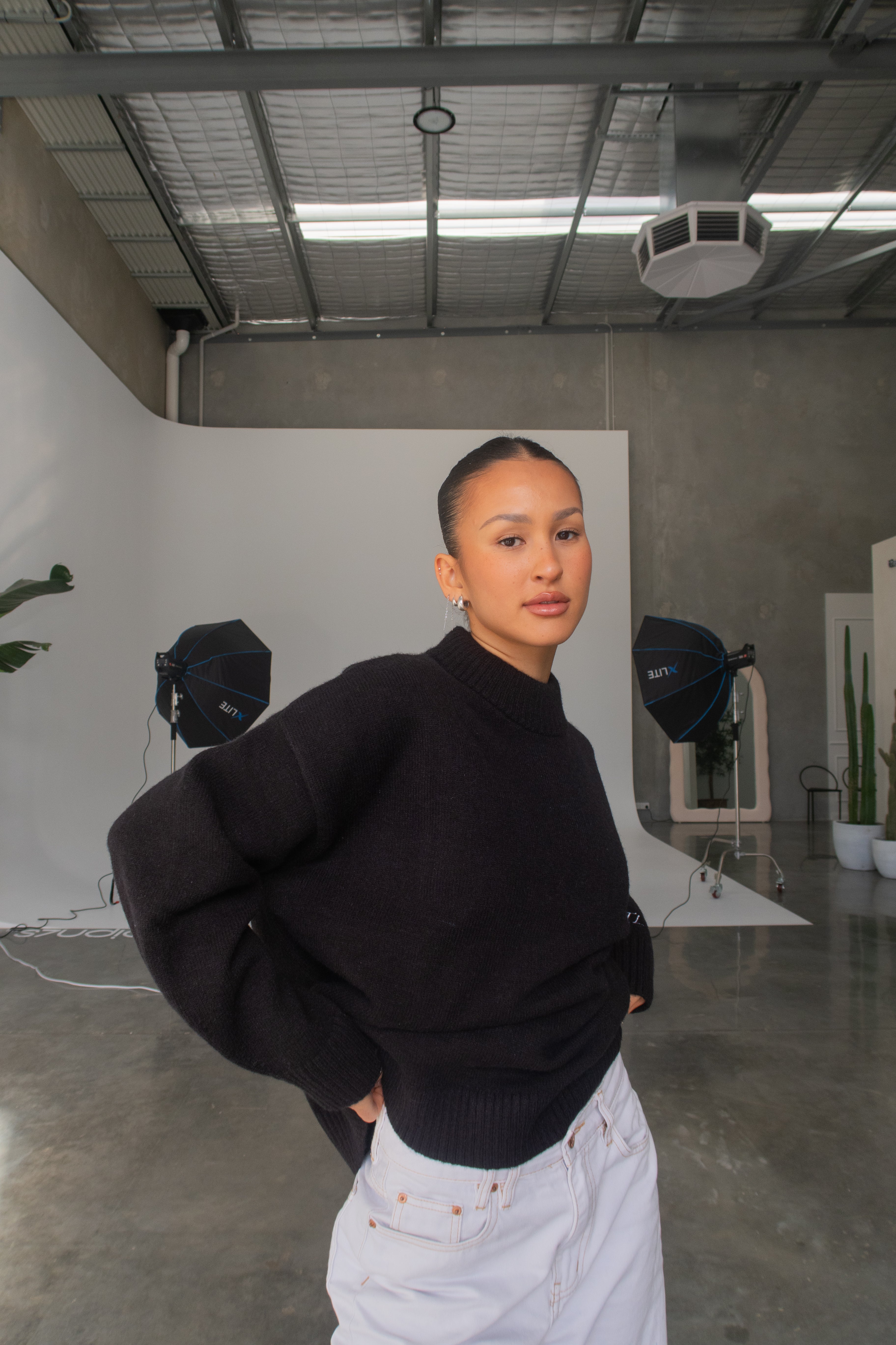 Knit Crewneck Sweater | Black