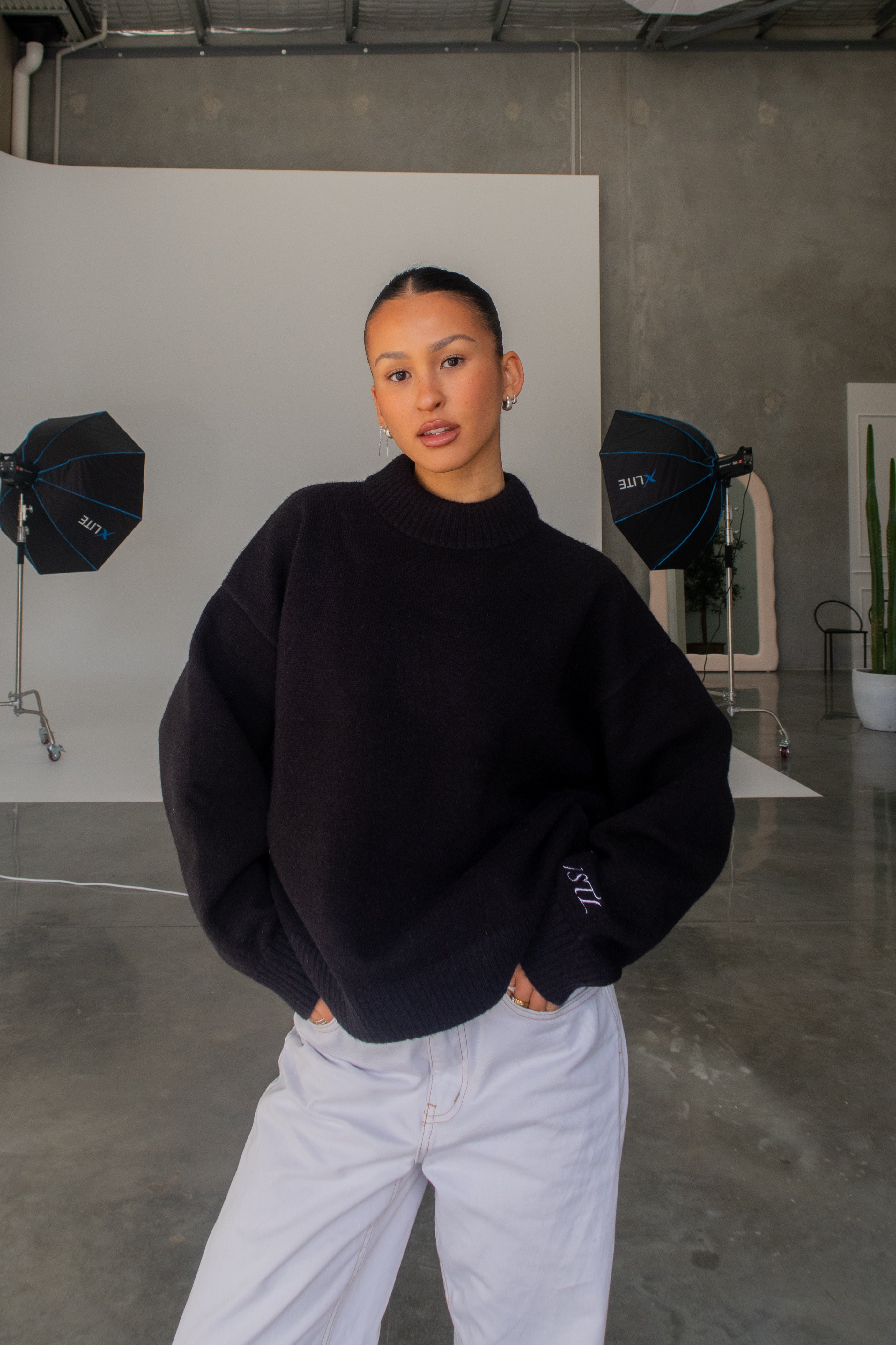 Knit Crewneck Sweater | Black